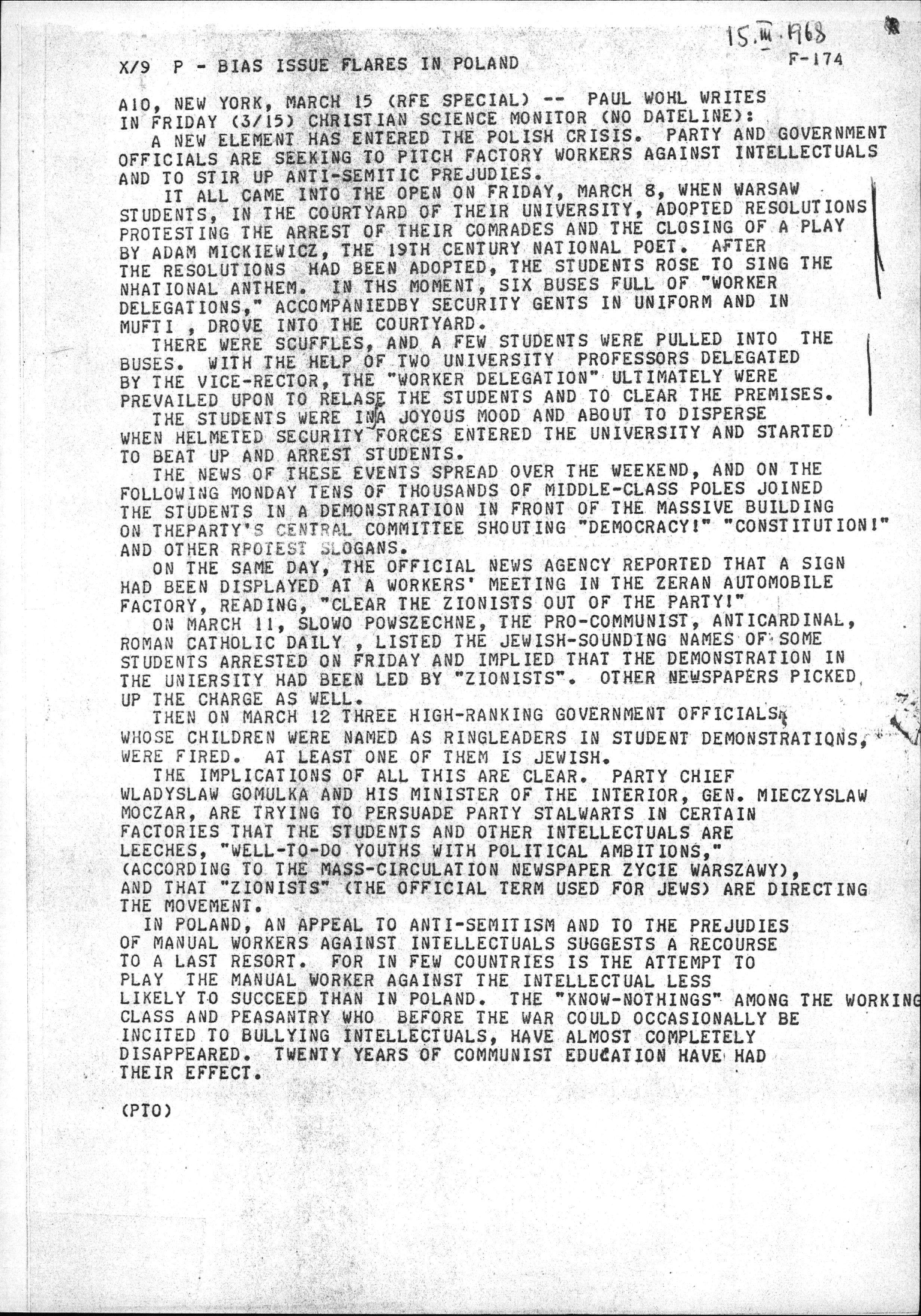 The collection offers extensive coverage of the anti-Semitic campaign fueled by the Polish government